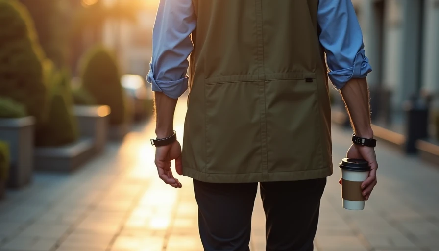 Man in clean effortless first date outfit walking outdoors