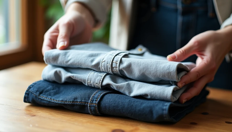 Inspecting vintage J.Crew and Gap pieces at thrift store