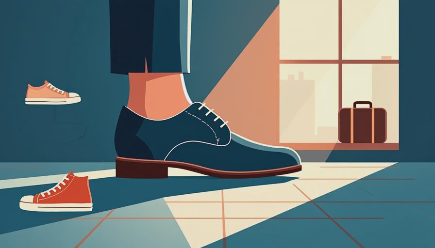 Illustration for dress shoes that can be mixed with casual sneakers/office attire