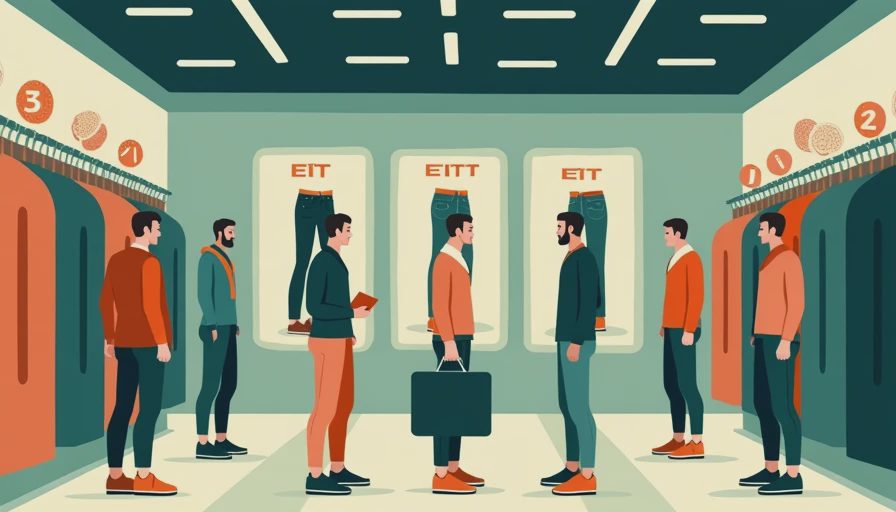 Illustration for best fitting jeans for men